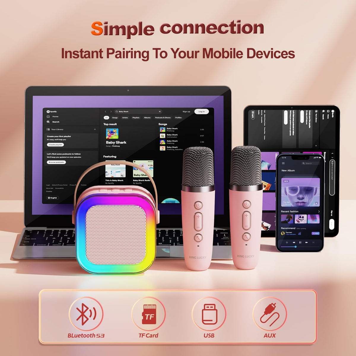 Mini Karaoke Speakers with Wireless Mic